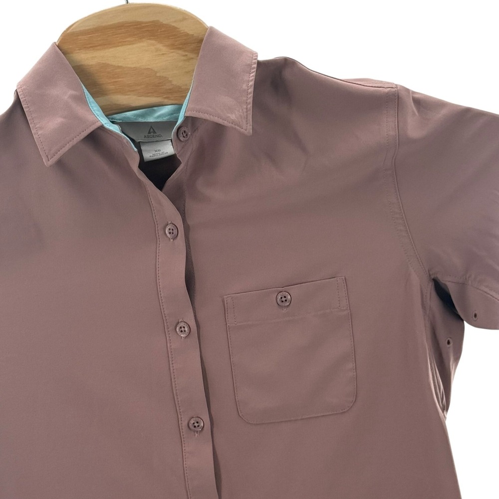 Ascend Button-Down Shirt Long Sleeve Travel Hiking Outdoors Gorpcore Pocket‎ XS